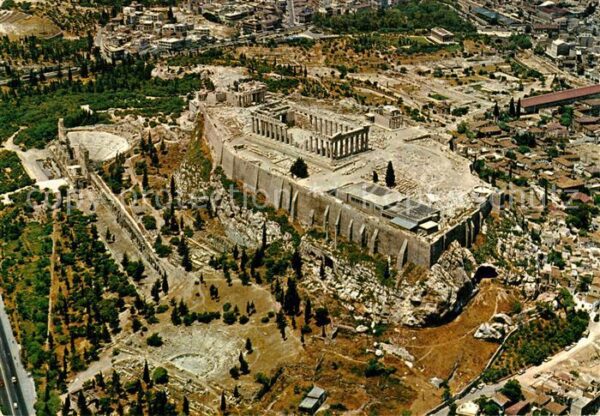 Athen Griechenland Fliegeraufnahme der Akropolis