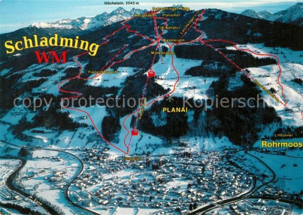 Schladming Obersteiermark Fliegeraufnahme mit Planei und FIS Abfa