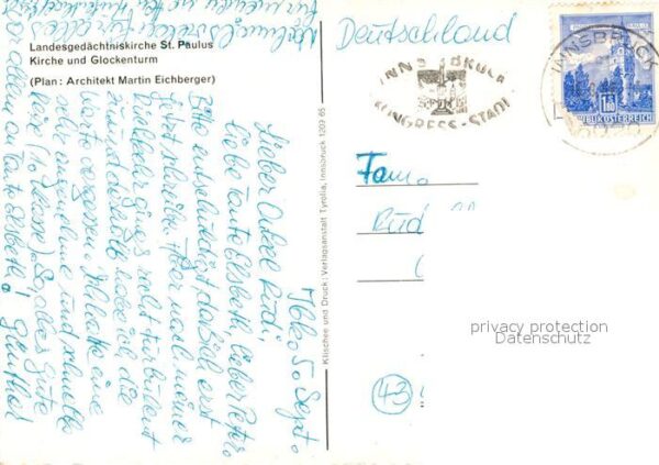 Innsbruck Landesgedächtniskirche St Paulus mit Gl – Bild 2
