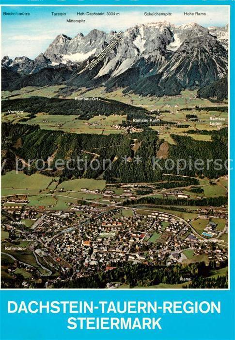 Schladming Obersteiermark Fliegeraufnahme mit Dachstein Tauern Re
