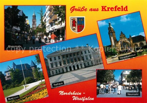 Krefeld Rheinstraße Neumarkt Rathaus Burg Linn