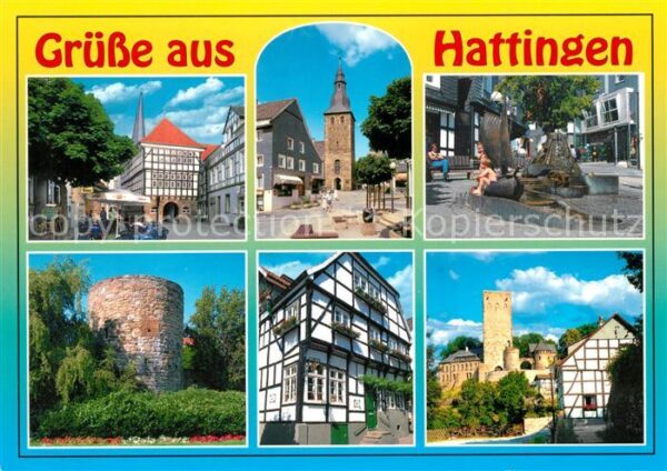Hattingen Ruhr Stadttor Brunnen Turm Fachwerkhäuser