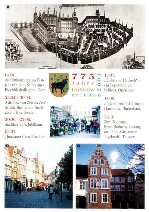 Guestrow Mecklenburg Vorpommern Pferdemarkt Markt Domplatz 775 Jahre