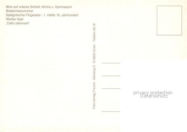 Greiz Thueringen Unteres Schloss Kirche Gymnasium Bieder – Bild 2