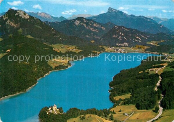 Fuschl See Salzkammergut Fliegeraufnahme Schloss Fuschl Schafber
