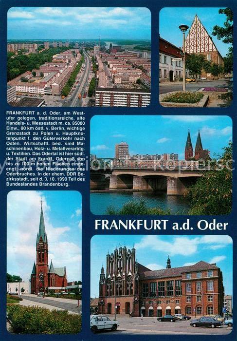 Frankfurt Oder Fliegeraufnahme Brücke Kirche Rathaus