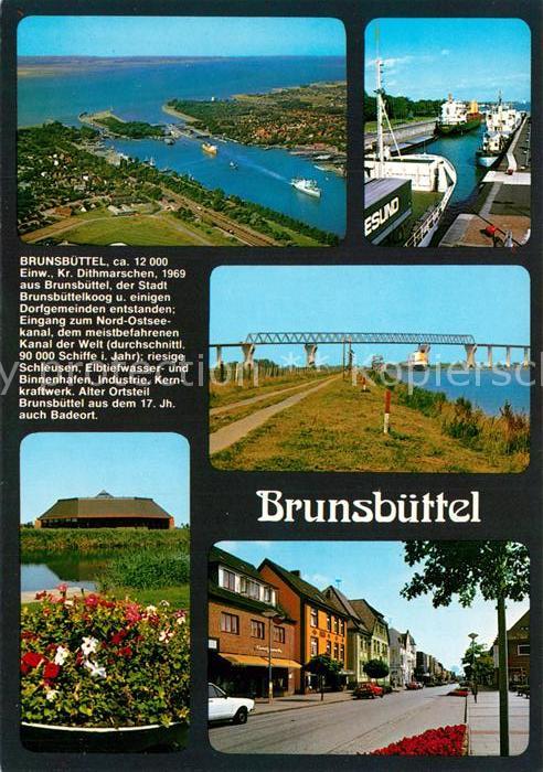 Brunsbuettel Fliegeraufnahme Hafen Brücke Stadtansic