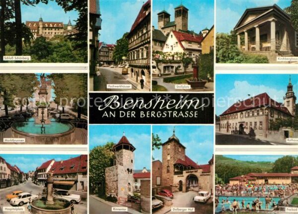 Bensheim Bergstrasse Schloss Schönberg Fachwerkhäuser Stollp