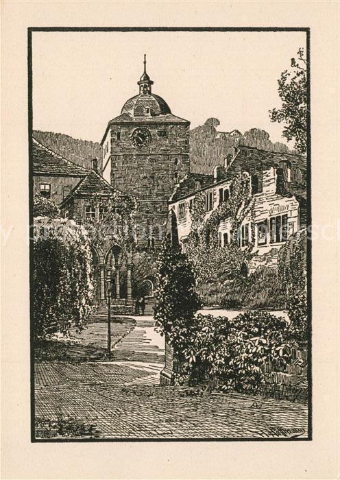 Heidelberg Neckar Schloss Brunnenhalle Wartturm nach eine