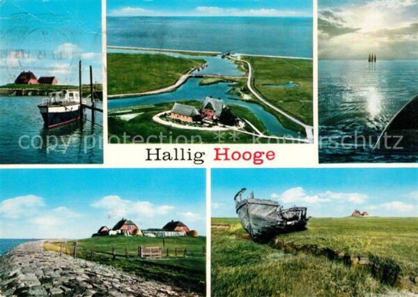 Hallig Hooge Fliegeraufnahme gekentertes Fischerboot