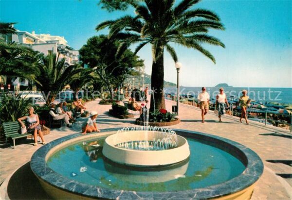 ALASSIO Savona Liguria IT Promenade Brunnen