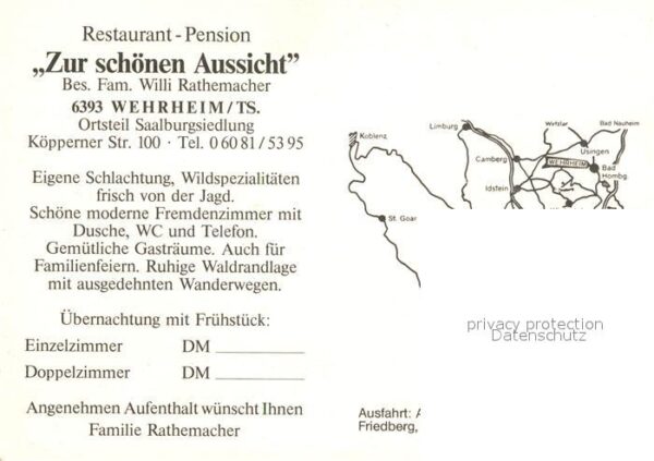 Wehrheim Restaurant Pension zur schönen Aussicht – Bild 2