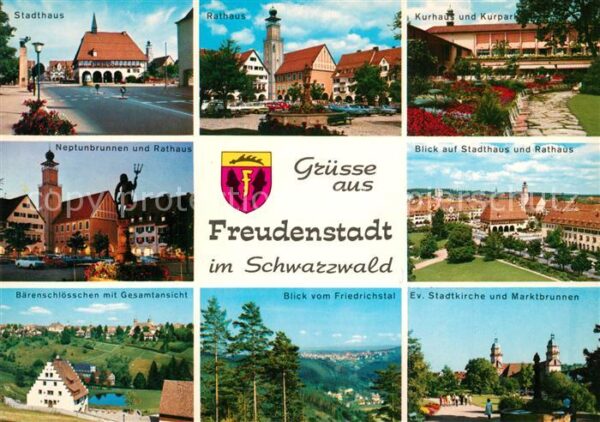Freudenstadt Stadthaus Kurhaus Kurpark Neptunbrunnen