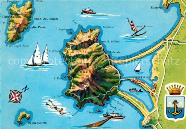 Isola del Giglio Costa d`Argento Landkarte