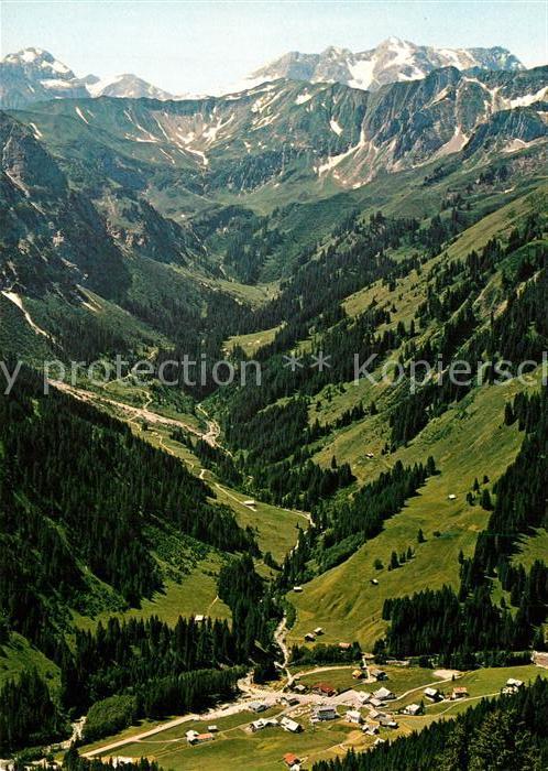 Baad Mittelberg Kleinwalsertal Fliegeraufnahme Bärgunttal Hochalppass