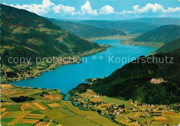Ossiachersee Fliegeraufnahme Ruine Landskron