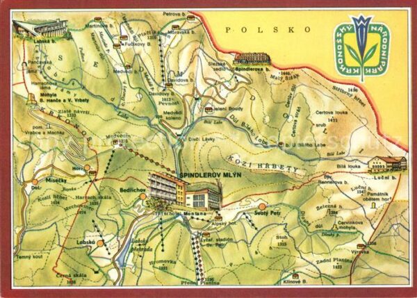 Stredni Krkonose Panoramakarte