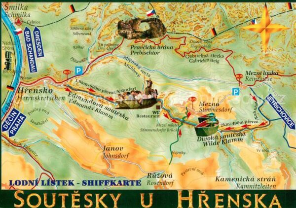 Hrensko Schiffkarte