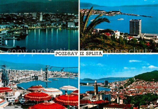 Split Spalato Fliegeraufnahme Hafen Stadtansichten
