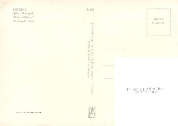 Beograd Belgrad Hotel Metropol – Bild 2