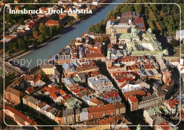 Innsbruck Fliegeraufnahme Altstadt Innbrücke