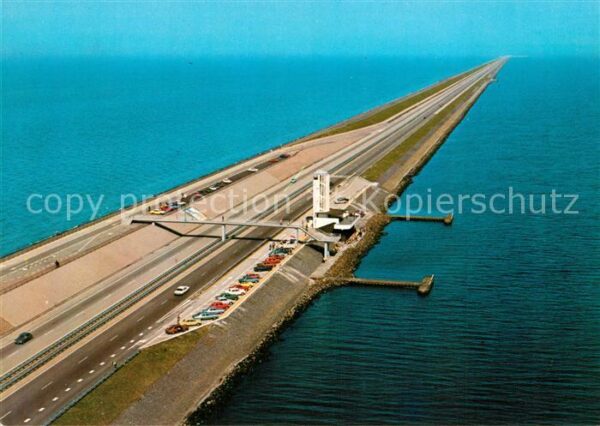Friesland Niederlande Fliegeraufnahme Monument Afsluitdijk