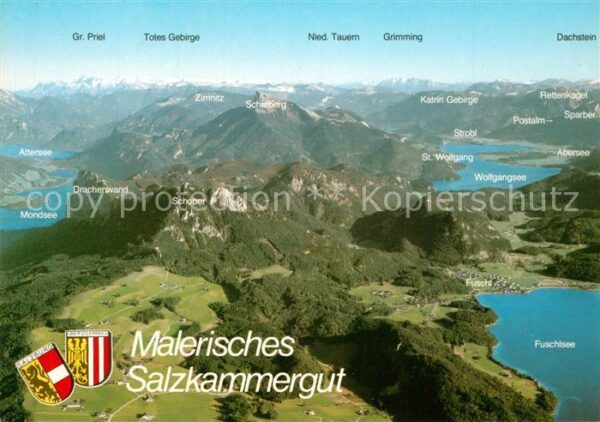 Fuschl See Salzkammergut Fliegeraufnahme Wolfgangsee Tauern Mond