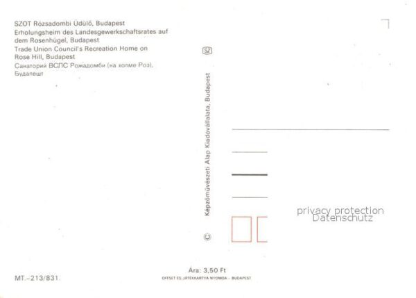 Budapest Erholungsheim Rosenhügel Üdülö – Bild 2