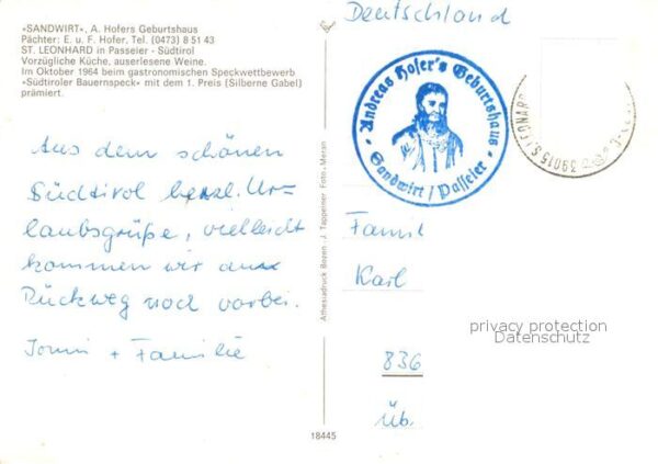 Leonhard Passeier St Sandwirt Hofer Geburtshaus – Bild 2