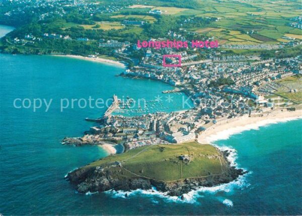 St Ives Cornwall Fliegeraufnahme Longships Hotel
