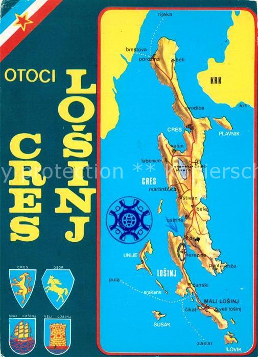 Losinj Landkarte Insel Wappen