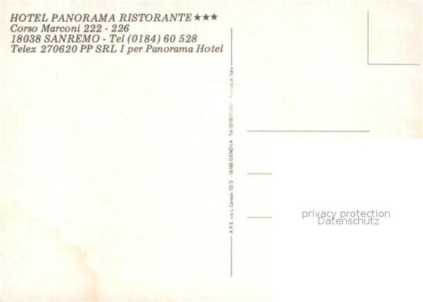 Sanremo Hotel Panorama Restaurant Küstenpanoram – Bild 2