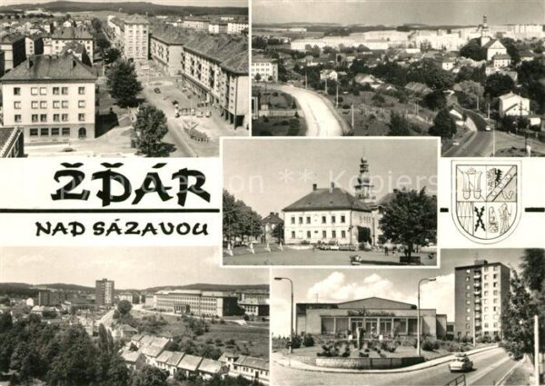 Zdar nad Sazavou Saar Stadtansichten Rathaus Gebäude Hochhaus