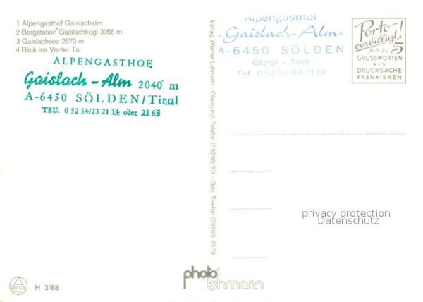 Soelden Oetztal Alpengasthof Gaislachalm Bergstation Ga – Bild 2
