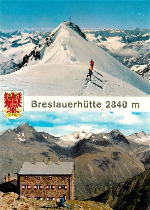 Breslauerhuette am Fusse der Wildspitze Gebirgspanorama