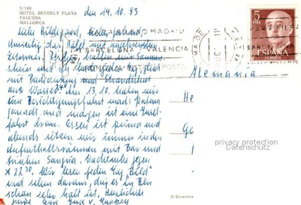 Paguera Mallorca Islas Baleares Hotel Beverly Playa Tretboot Strand – Bild 2