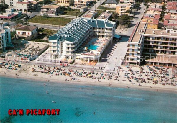 Can Picafort Mallorca Hotels am Strand Fliegeraufnahme