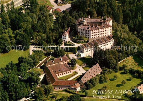 Innsbruck Schloss Ambras Fliegeraufnahme