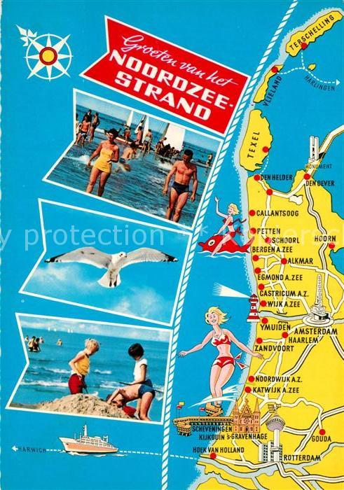 Den Helder Landkarte Strand Möwe