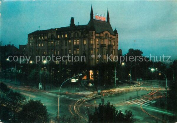 Beograd Belgrad Hotel Moskva Nachtaufnahme