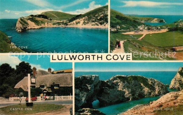 Lulworth Cove Panorama View from the Downs Castle Inn