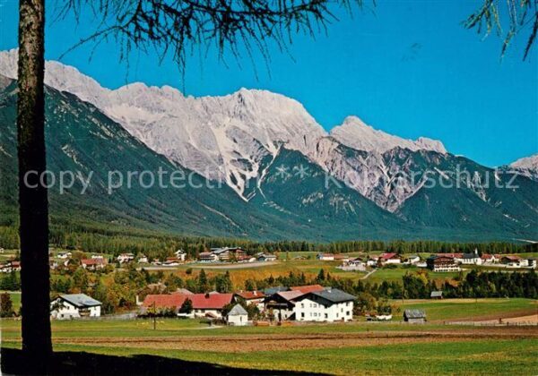 Obsteig Tirol Panorama mit Mieminger Kette