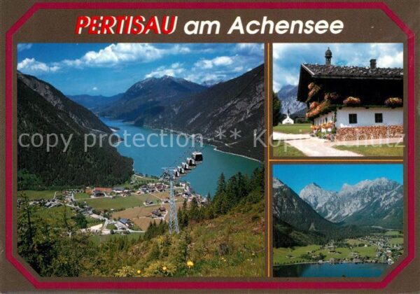 Pertisau Achensee Bergbahn Alpenpanorama Haus mit Blumens