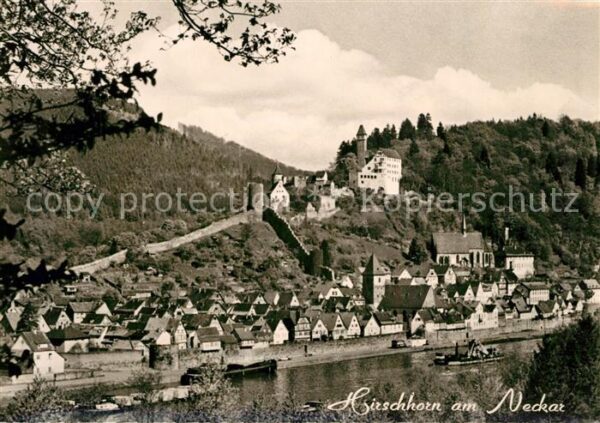 Hirschhorn Neckar Historischer Ortsteil mit Burg Stadtmau