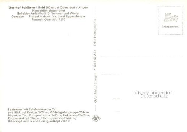 Oberstdorf Gasthof Rubihorn Speisesaal Spielmannsa – Bild 2