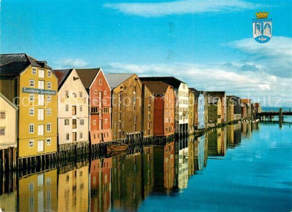 Trondheim View of River Nidelven with the old war