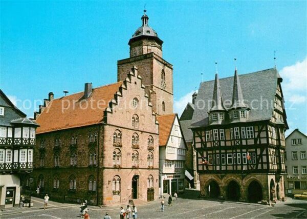 Alsfeld Marktplatz Rathaus Walpurgiskirche Wein