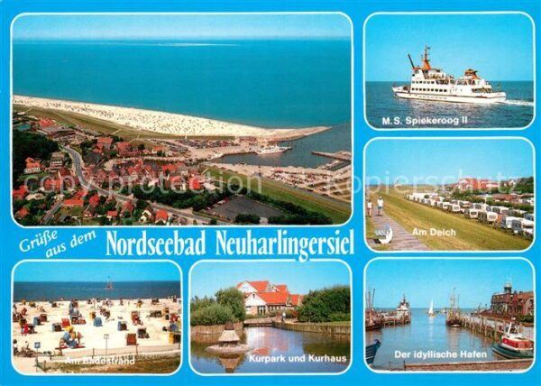 Neuharlingersiel Fliegeraufnahme Badestrand Kurpark Kurh