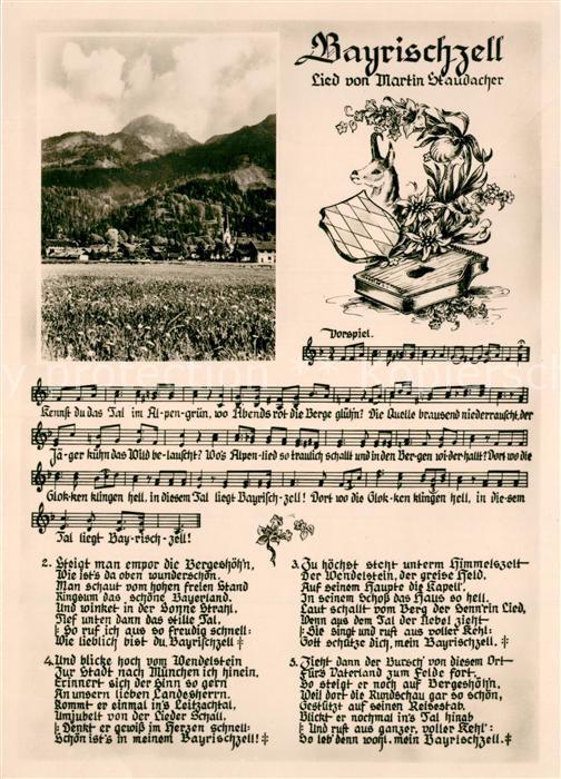 Bayrischzell Lied von Martin Staudacher Noten Panora