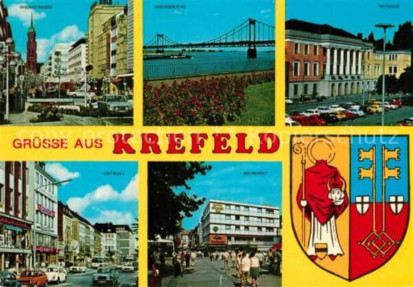 Krefeld Rheinstrasse Rheinbrücke Rathaus Ostwal